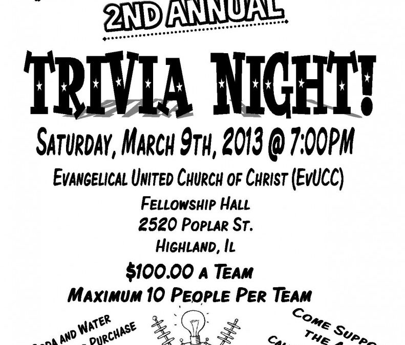 Get ready for our Second Annual Trivia Night!