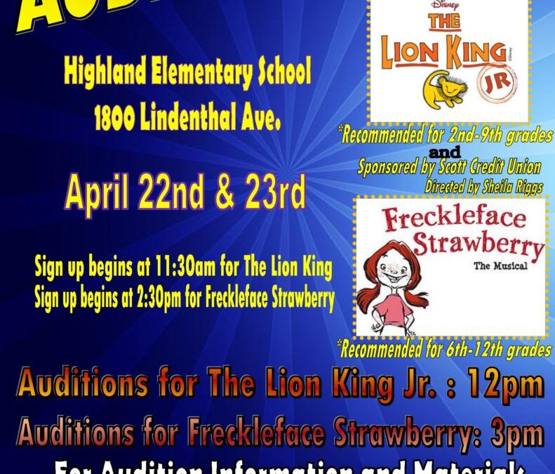 DISNEY’S THE LION KING JR. Audition Information