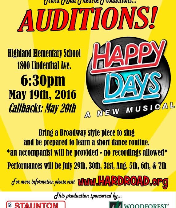 HAPPY DAYS Auditions